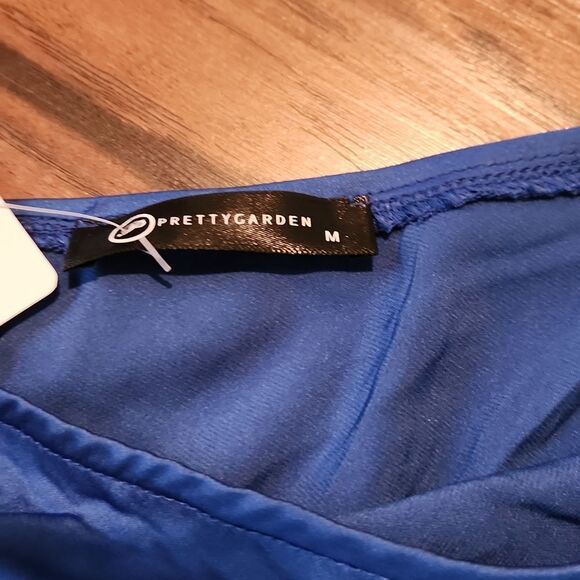 5/$15 Pretty Garden New with tag, women's medium royal blue asymmetric dress - Picture 3 of 6